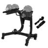 Advwin Adjustable Dumbbell Stand, Heavy-Duty Dumbbell Stand Rack Holder with Straps & Casters Home Gym Equipment Weight