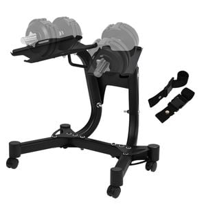 Advwin Adjustable Dumbbell Stand, Heavy-Duty Dumbbell Stand Rack Holder with Straps & Casters Home Gym Equipment Weight