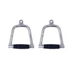 Pair of Premium Rubber Thick D Handle Stirrup Cable Attachment