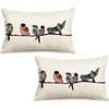Catzon 2 Pcs Summer Lumbar Pillow Covers Linen Pillowcase for Home Decor-Set 30