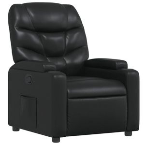 vidaXL Recliner Chair Office Reclining Armchair Single Sofa Black Faux Leather
