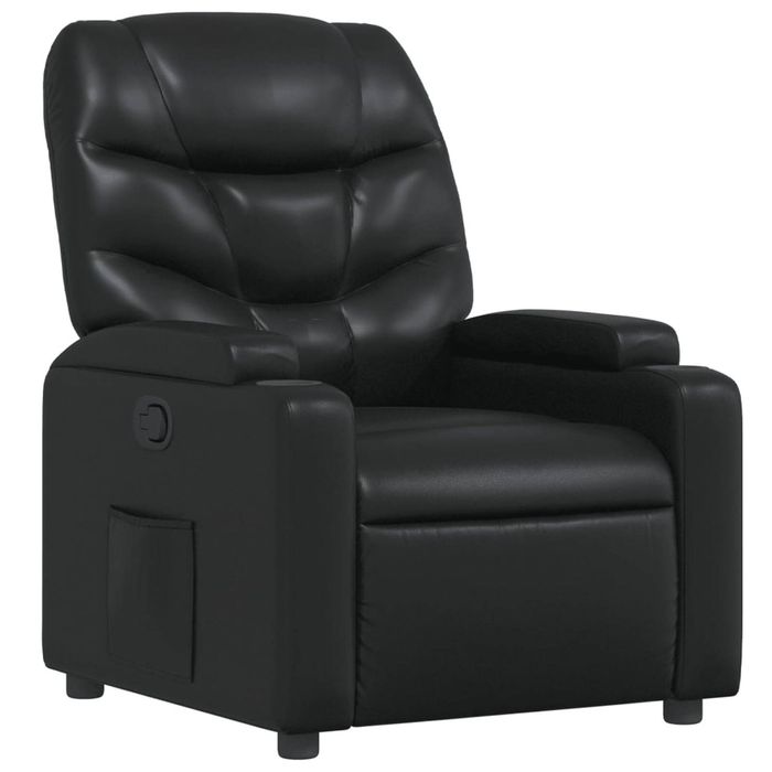 vidaXL Recliner Chair Office Reclining Armchair Single Sofa Black Faux Leather