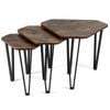 Costway 3Set Industrial Nesting Coffee Table Hexagonal Side End Stacking
