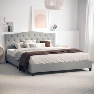 Sonata King Grey Curved Bed Frame