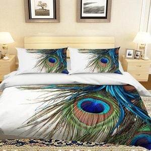 3D Peacock Feather 013 Bedding Set Pillowcases Quilt Duvet Cover Set Queen King