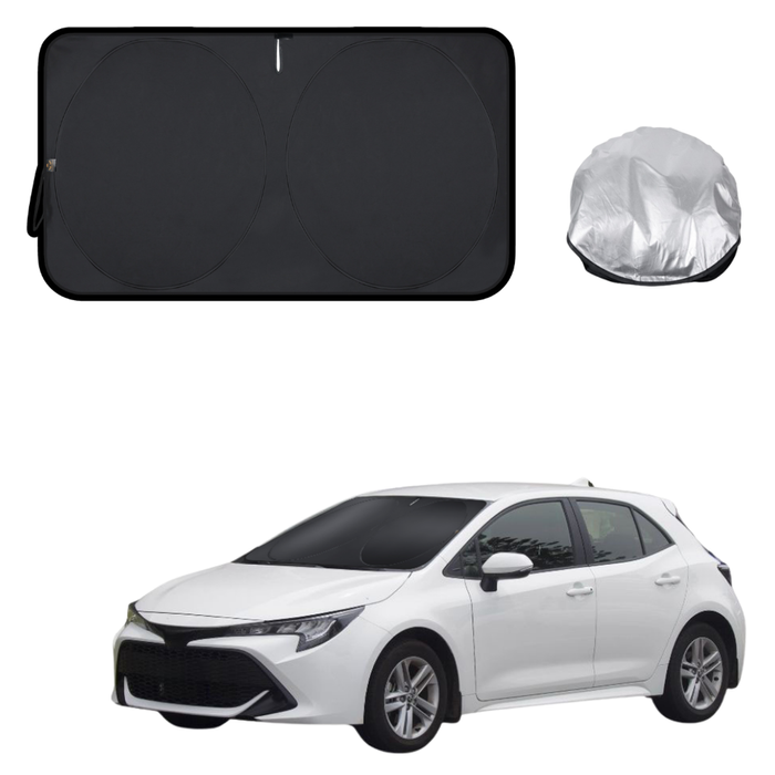Front Windscreen Sun Shade for Toyota Corolla 2018 - Current Hatch - Standard 150 x 85 cm - Black