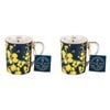 2PK Australian Flora Golden Wattle 360ml Coffee Mug New Bone China