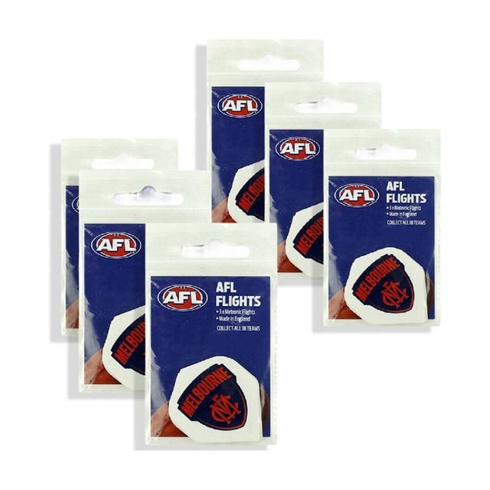 6x 3pc AFL Dart Flights Melbourne Demons Team Design Metronic Pack England Made