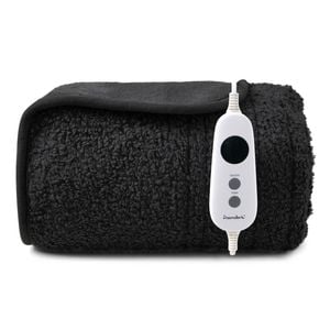 Dreamaker Teddy Fleece Electric Heated Throw Blanket Charcoal 130x160cm | Overheat Protection, Auto-off & Machine Washable