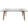 SK Designer Living | Stad Rectangle Glass Coffee Table - Walnut