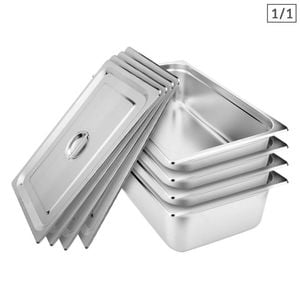 SOGA 4X 1/1 GN Pan 15cm With Lid – Stainless Steel