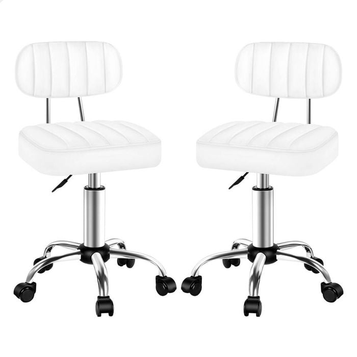 ALFORDSON Salon Stools White 2X