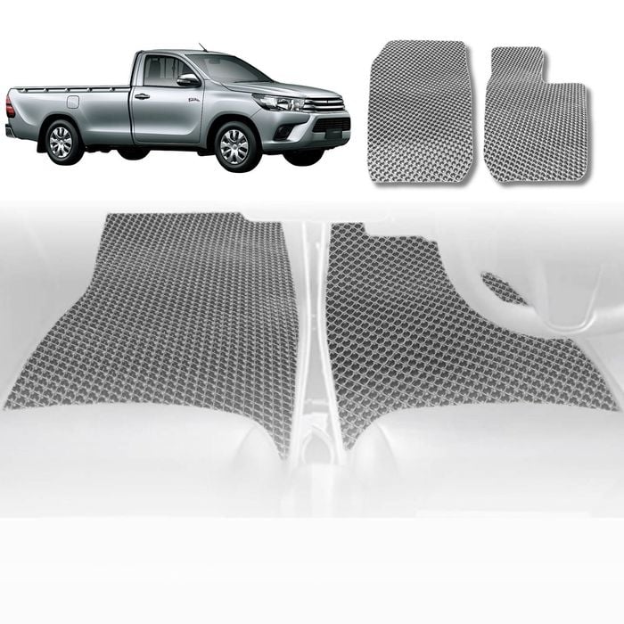 6D Diamond Car Floor Mats for Nissan Patrol Y61 1997-2016 Single Cab Chassis-Front Set-Grey-Outback GT