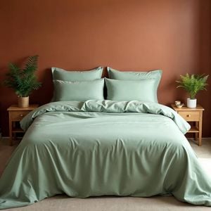 Royal Comfort Bamboo Blended Sheet & Pillowcase Set 1000TC Ultra Soft Sage Green Queen