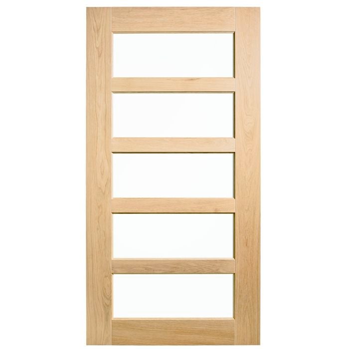 Corinthian 2340 x 1200 x 40mm Entrance Door Blonde Oak Translucent Glass AWOWS5G