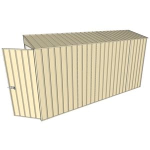 Build-a-Shed 0.8 x 3.7 x 2m Skillion Single Hinged Door Shed - Cream