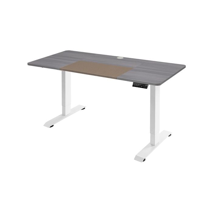 Costway Study Computer Desk Sit Stand Desk Home Office Grey
