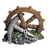 Aqua One Anchor With Ship Wheel Ornament (36917)