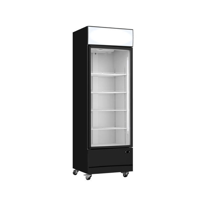 Lce Lc370b Single Glass Door Black Colourbond Upright Drink Fridge