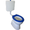 Johnson Suisse White S Trap Wall Mounted Plastic Cistern Toilet Suite With Blue Seat 