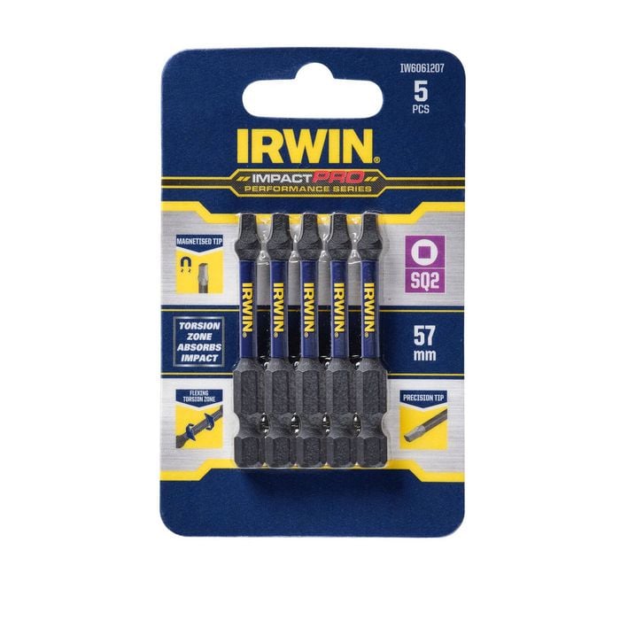Irwin Impact Pro Performance 57mm SQ2 - 5 Pack