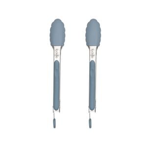 2pc Ladelle Craft Blue Silicone Tongs Cooking/serving Utensil