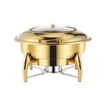 Soga Gold Plated Stainless Steel Round Chafing Dish Tray With Top Lid