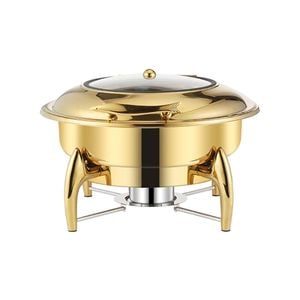 SOGA Gold-Plated Round Stainless Steel Chafing Dish
