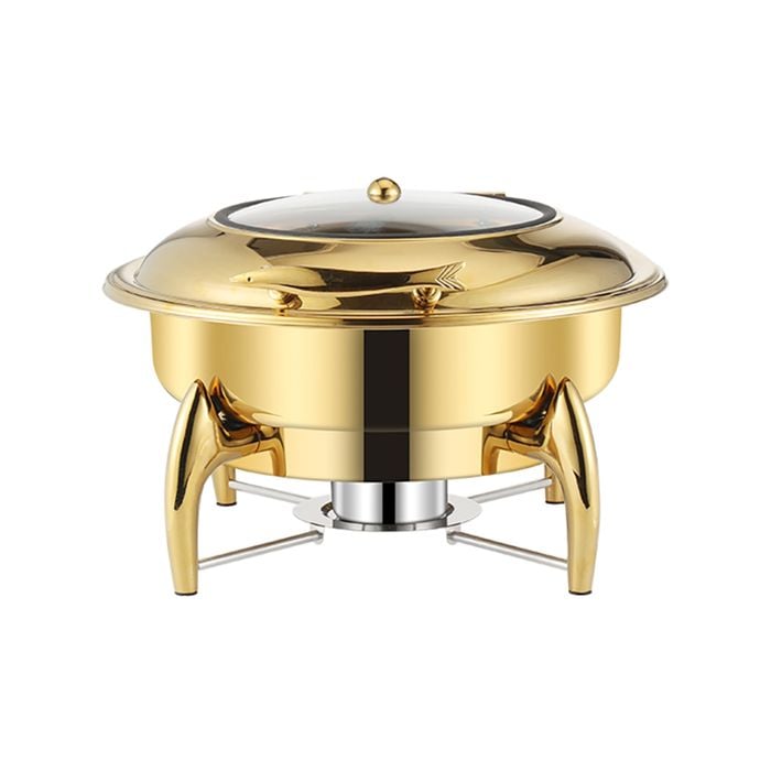 SOGA Gold-Plated Round Stainless Steel Chafing Dish