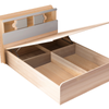 Kiama Gas Lift Bed -Queen - Headboard with Book Storage and Led lights Oak Color