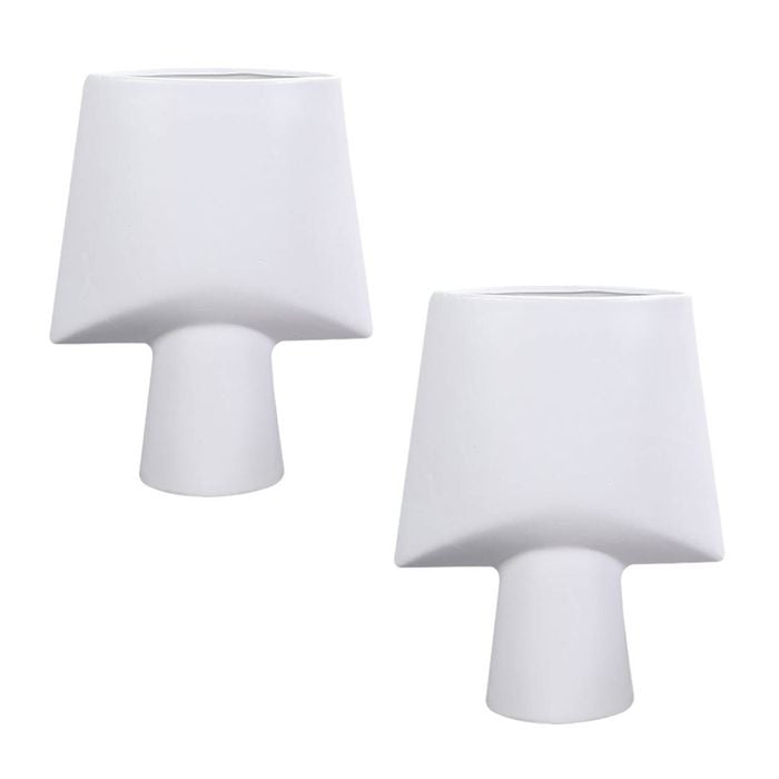 SOGA 2X 21x25.5cm White Geometric Vase