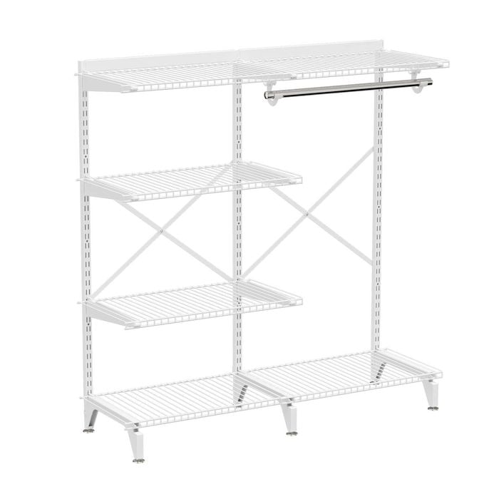 Flexi Storage Home Solutions 1260 x 1270 x 390mm White Double Slot Standing Wardrobe Starter Kit