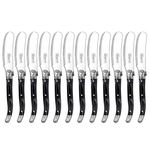 12pc Laguiole Etiquette 11.5cm Stainless Steel Pate Knife - Marble Black