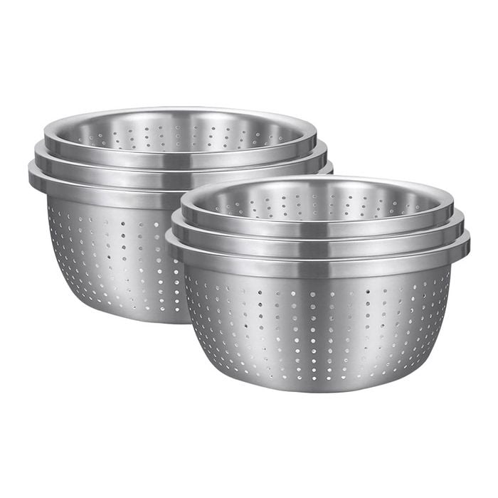 SOGA 2X Stainless Steel Nesting Colander & Basin -Set of 3