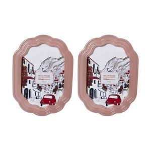2x Urban Products Millie Pink Decorative Floral Photo Frame 4x6inch