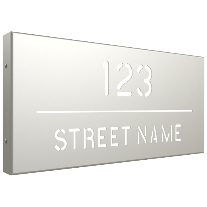ProtectorAl 580 x 280mm Surfmist Aluminium Cut Through Custom House Box Sign