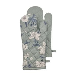 2pc J.Elliot Home Nordhem Oven Mitts Set 19x35x0.2cm Blue/Grey Floral