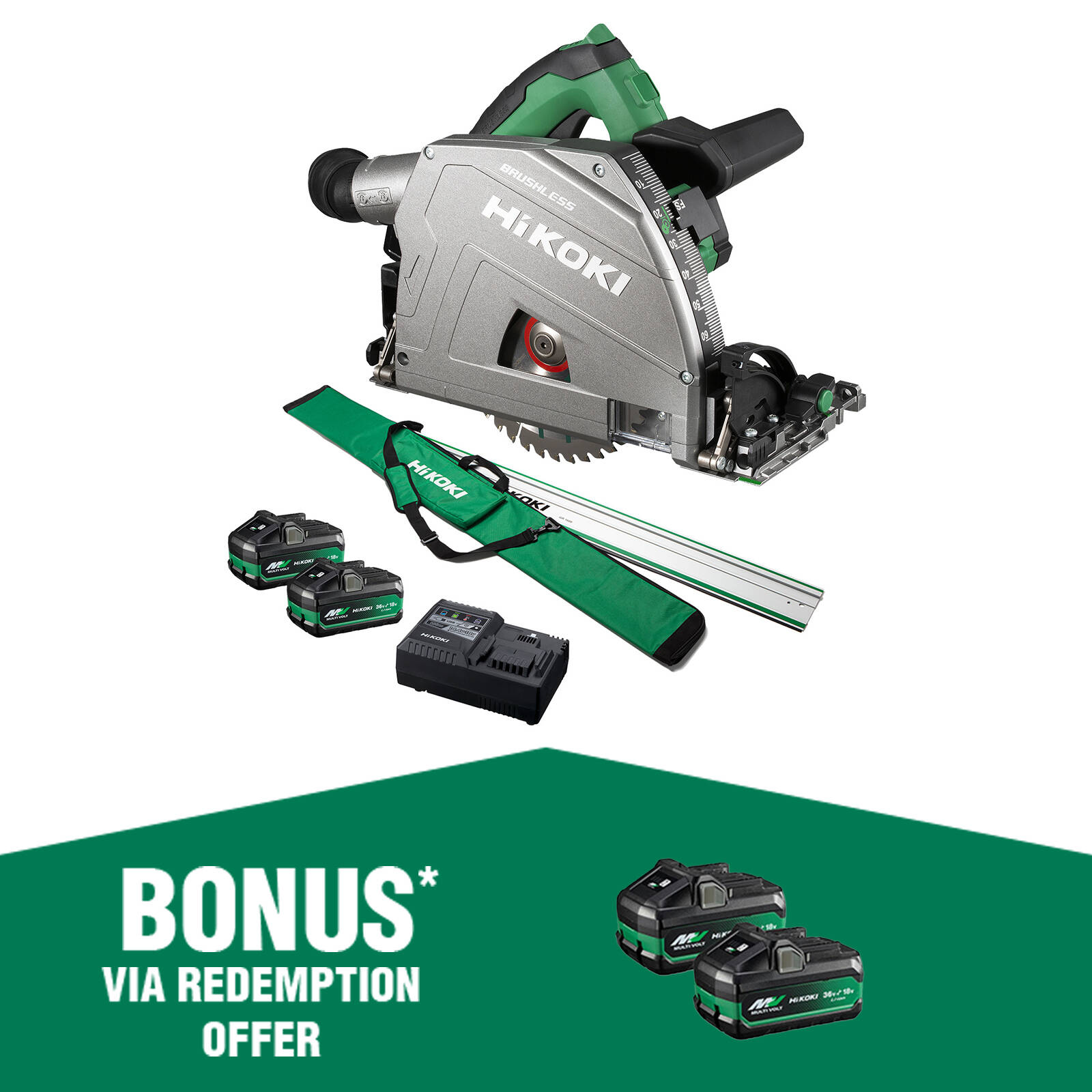 HIKOKI 36V Brushless 165mm Plunge Cut Saw Kit C3606DPA(HRZ) product image