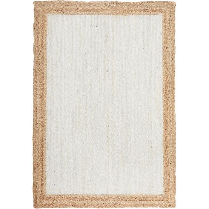 The Rug Connection Coast 333 Off White 280x190cm - Large Hand Braided Jute Indoor Floor Rug