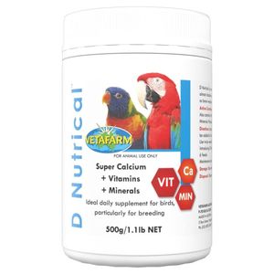 Vetafarm D Nutrical Super Calcium + Vitamins & Minerals Bird Supplement 500g