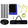 VEVOR Outdoor Portable Volleyball Net System Blue Adjustable Height Steel Poles with PVC for Backyard