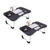 SOGA 2X Black Portable Adjustable Foldable Bed Table