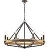 CLA Lighting Funale Interior Candelabra Natural Wood 8-Light Pendant Light Bronze
