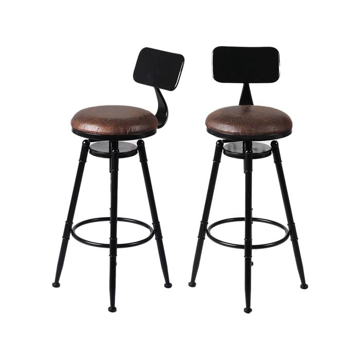 Levede 2x PU Leather Padded Bar Stools