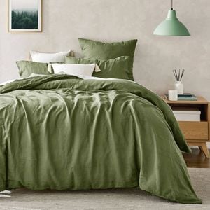 Natural Home Linen 100% European Flax Linen Quilt Cover Set Hunter Queen Bed