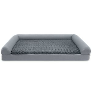 Costway 113cm Foam Dog Bed Puppy Sofa Waterproof Pet Cushion Couch Grey