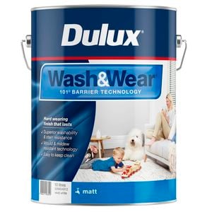Dulux 10L Vivid White Matt Wash&Wear Interior Paint