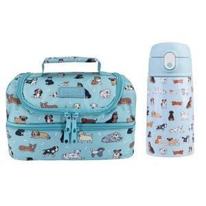 Sachi Insulated Double Decker Lunch Bag & Kids Drink Bottle 400ml - Puppy Dogs Bundle