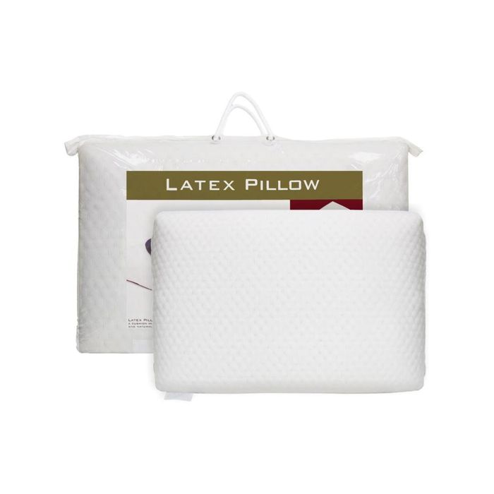 Luxor 100% NATURAL FLAT LATEX PILLOW With FINE WHITE STRETCH COVER