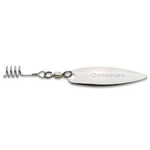 Ecogear Metal Blade For Soft Plastic Fishing Lure Silver Long Leaf